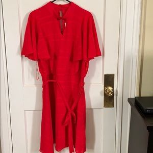 Lane Bryant Flutter Sleeve Mock Neck Keyhole Dress